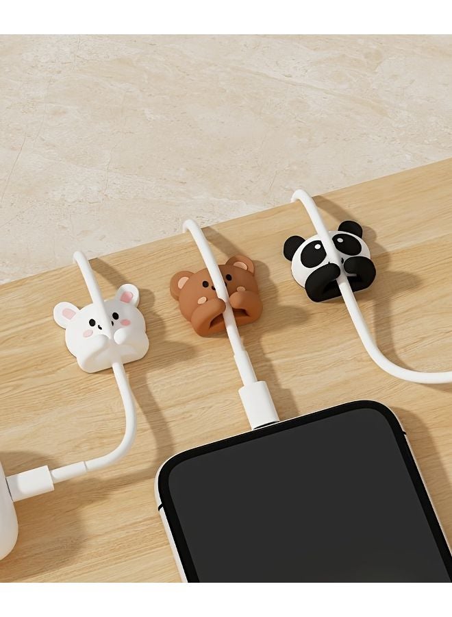Mixed Colors PVC Cable Clips Set Cute Animal Cable Holder Organizer for Desk and Bedside - Image 1