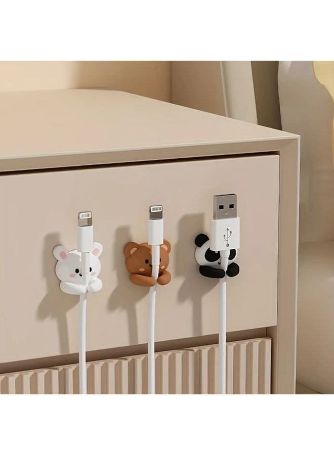 Mixed Colors PVC Cable Clips Set Cute Animal Cable Holder Organizer for Desk and Bedside - Image 3