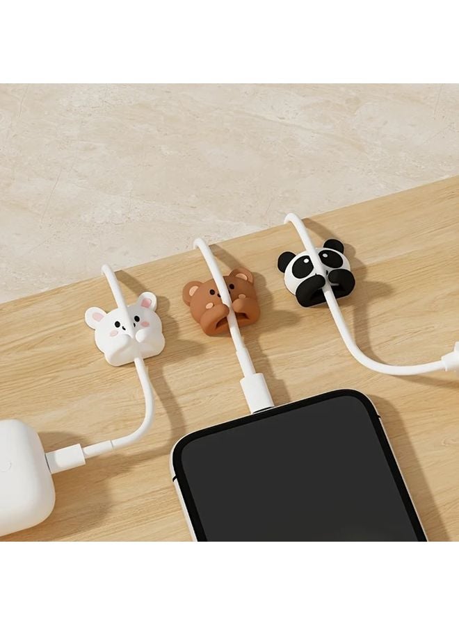 Mixed Colors PVC Cable Clips Set Cute Animal Cable Holder Organizer for Desk and Bedside - Image 4