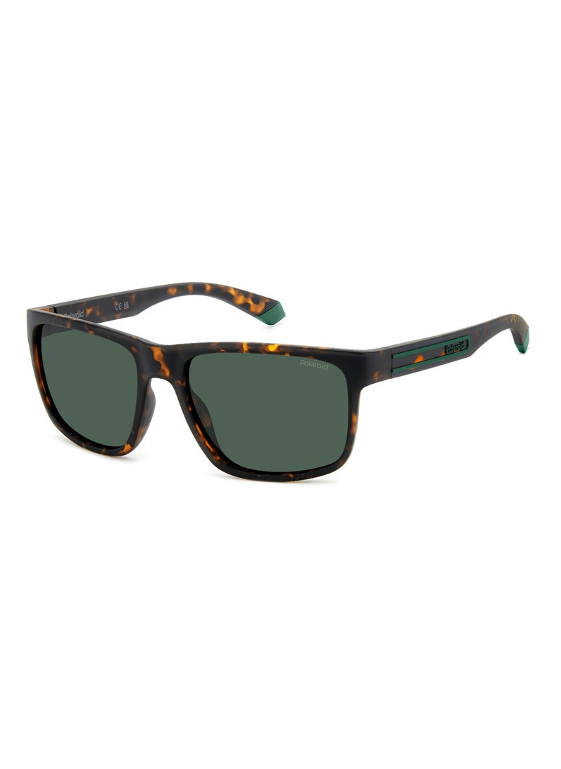 Polaroid Men's Polarized Rectangular Shape  Sunglasses PLD 2157/S GREEN 43 - Lens Size: 43 Mm - Mt Bw Hvn  - Image 1