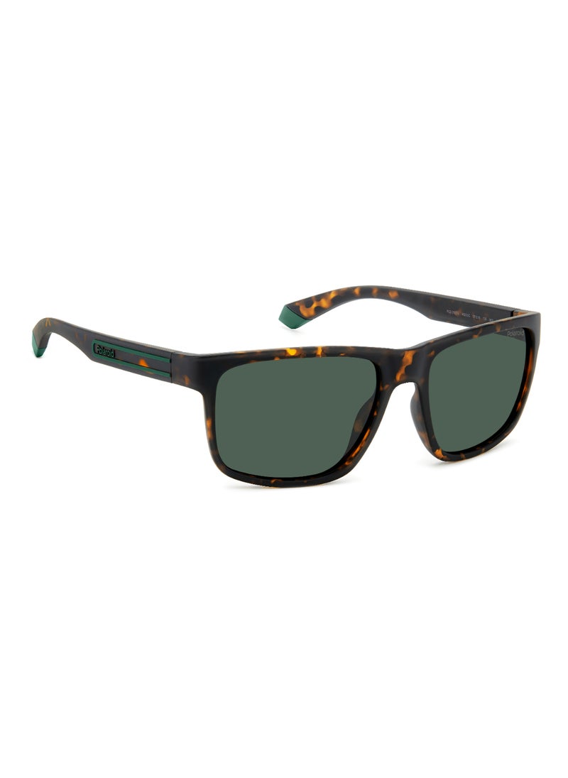 Polaroid Men's Polarized Rectangular Shape  Sunglasses PLD 2157/S GREEN 43 - Lens Size: 43 Mm - Mt Bw Hvn  - Image 2