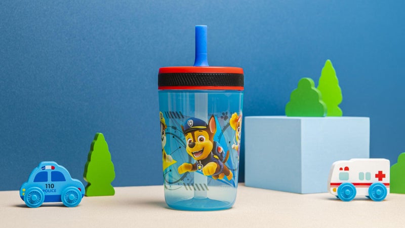 Zak Designs Kelso Tumbler 15 oz Set (Paw Patrol - Chase & Marshall 2pc Set) Toddlers Cups Leak-Proof Screw-On Lid with Straw Made of Durable Plastic and Silicone, Perfect Cup for Kids - Image 3