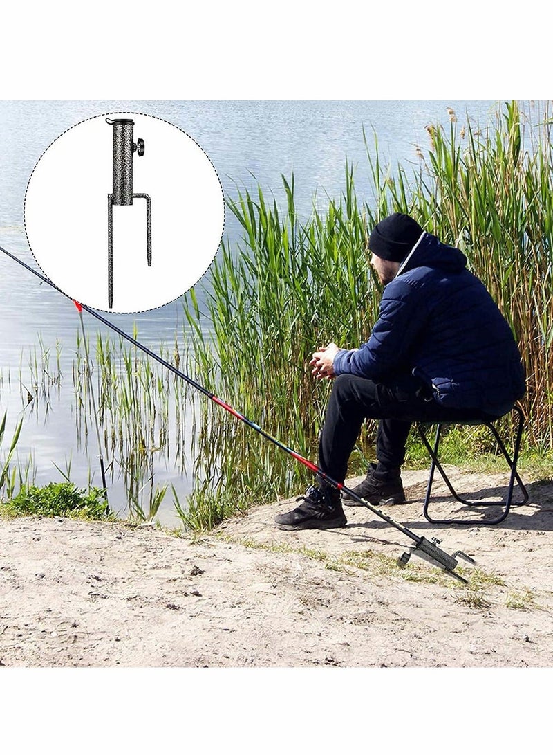 Beach Umbrella Sand Anchor, Steel Anchor Beach Umbrella Heavy Duty Metal Ground Grass Auger Holder Stands for Outdoor Summer Beach Garden Lawn Yard for Use in Flag, Umbrella, Fishing Rod (Black) - Image 3