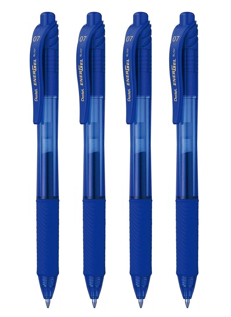 Pentel 4-Piece Energel Gel Ink Pen 0.7mm Tip Blue Ink  - Image 1