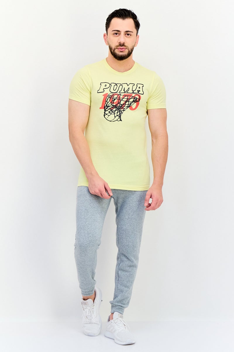 PUMA Men Slim Fit Short Sleeves Outdoor T-shirt, Yellow - Image 4