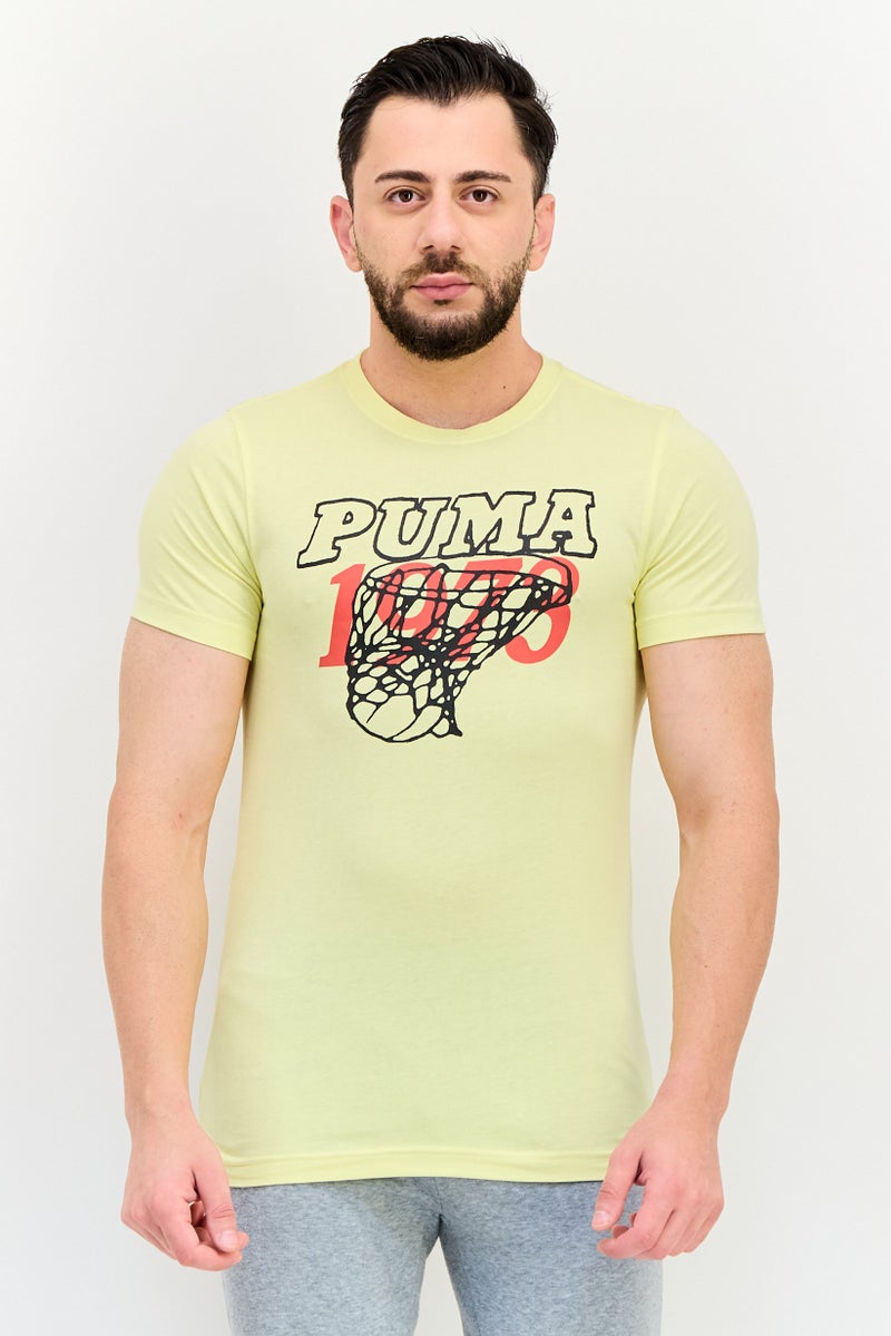 PUMA Men Slim Fit Short Sleeves Outdoor T-shirt, Yellow - Image 1