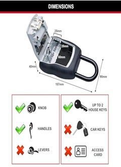 Generic Master Lock Portable Key Safe [Medium Size] [Outdoor] - 5400Eurd - Key Lock Box With Shackle  - Image 2