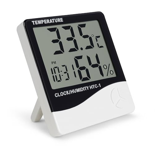 FreshDcart Room Temperature Thermometer with Humidity Meter – Accurate Indoor Sensor, Clear LCD Display, Digital Wall Clock Thermometer, Real-Time Monitoring, Ideal for Home, Office, Comfort & Health - Image 1