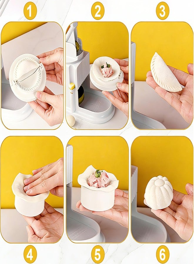 WOPPOW Manual Dumpling Maker with Wrapper Press, 3-in-1 Home Dumpling Mold, Easy Clean Dumpling Making Kit for Ravioli, Pierogi, Empanada, Bun, Chinese Pastry - Beginner Friendly - Image 4