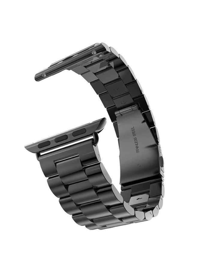 ELTRAZONE Stainless Steel Watch Band Chain Strap – Black, Compatible with 42/44/45/49 mm Watches - Image 1