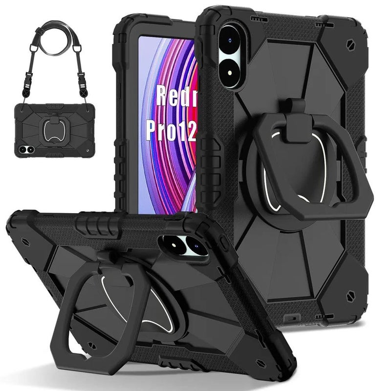 Redmi Pad Pro 12.1-inch Multi functional Protective Cover Suitable for 2024 Redmi Pad Case Shoulder Strap Redmi Pad Pro 12.1-inch 360 Rotating Bracket Protection - Image 1