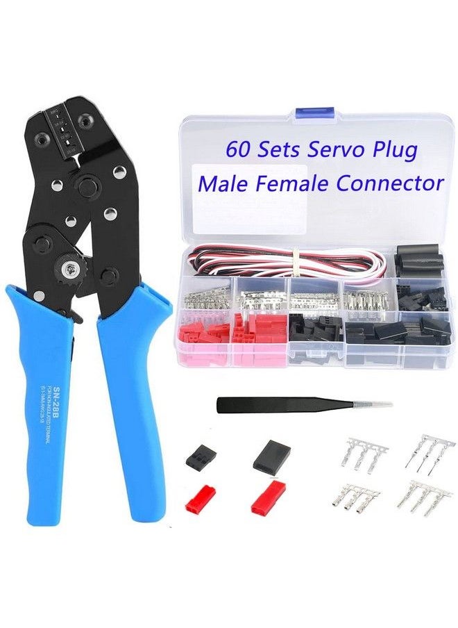 Fraternize - 60 Sets Jst Servo Connector Kits Plug Male Female Crimp Pin Cable With Sn 28B Dupont Crimping Tool 0.1 1.0Mm ²(Awg28 18) Compatible Jst Syp Servo Wire Cable For Rc Car Hitec Spektrum Model Airplanes - Image 1