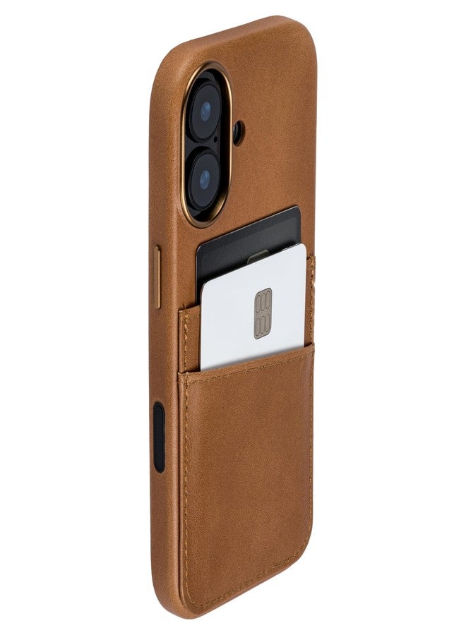 Dockem iPhone 17 Genuine Leather Card Case with Photo Control Button and Wallet Stitched with 2 Credit Card Pockets (Light Brown, M2GL) - Image 1