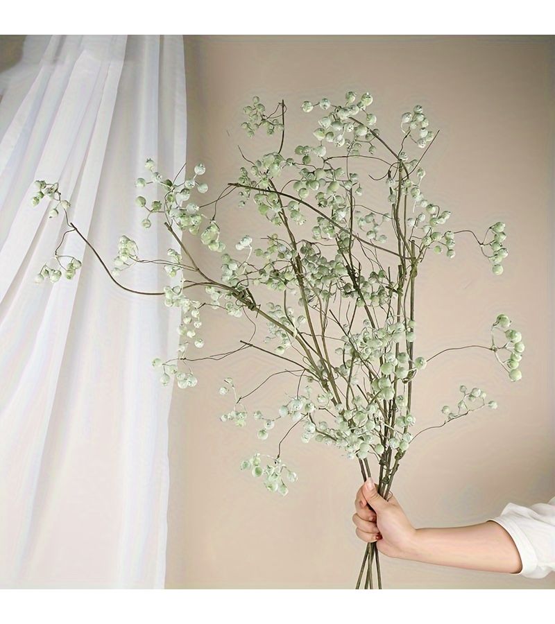 1pc Red Realistic Fruit Berry Cluster Vine Branches For Floral Arrangements Home Living Room Decoration Outdoor Garden - Image 5