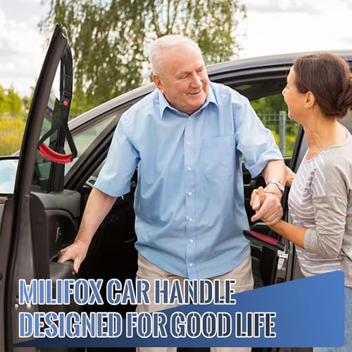 Milifox 2 Pcs Car Support Handle Assist : Adjustable Standing Safety Handle,Portable Multifunction Vehicle Support Handle for Elderly,Handicapped,Door Latch Car Handle Getting in and Out of Car,Red - Image 5
