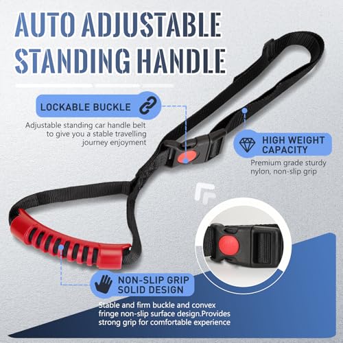 Milifox 2 Pcs Car Support Handle Assist : Adjustable Standing Safety Handle,Portable Multifunction Vehicle Support Handle for Elderly,Handicapped,Door Latch Car Handle Getting in and Out of Car,Red - Image 3