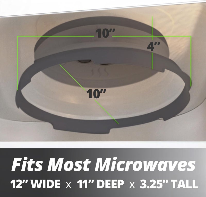 HOVER COVER Collapsible Magnetic Splatter Cover, 10-Inch Clear BPA-Free Food Lid Vented Plate Guard with Steam Vents, Anti-Splash Microwave Lid, Dishwasher Safe Space-Saving Magnetic Storage, Charcoal - Image 2