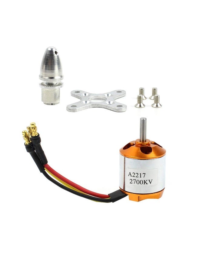 Barakah A2217 950KV 1250KV 1500KV 2300KV Outrunner Brushless Motor 3-4S with 3.5mm Male Banana Bullet for for DIY RC Drone Kit RC Airplane Aircraft (1 Pcs,950KV Soldered) - Image 1