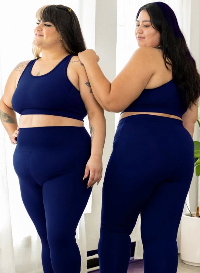 VALANDY Creamlush 3 Pack Plus Size Leggings for Women-High Waisted Soft Stretchy Yoga Pants,L-5XL, 3 Packs - Black/Dark Grey/Navy Blue, 3XL - Image 4