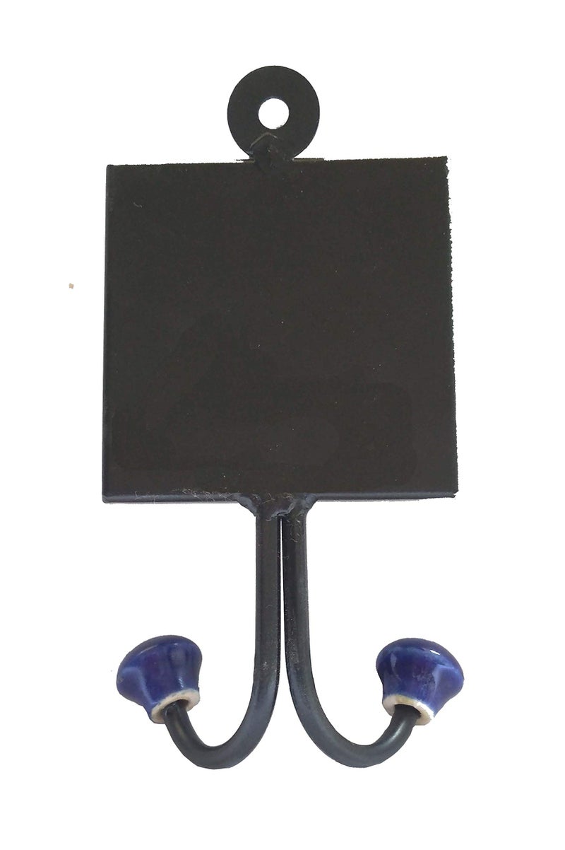 Shiv Kripa Blue Pottery Decorative Ceramic Tile Wall Hook (Multicolour) - Image 2