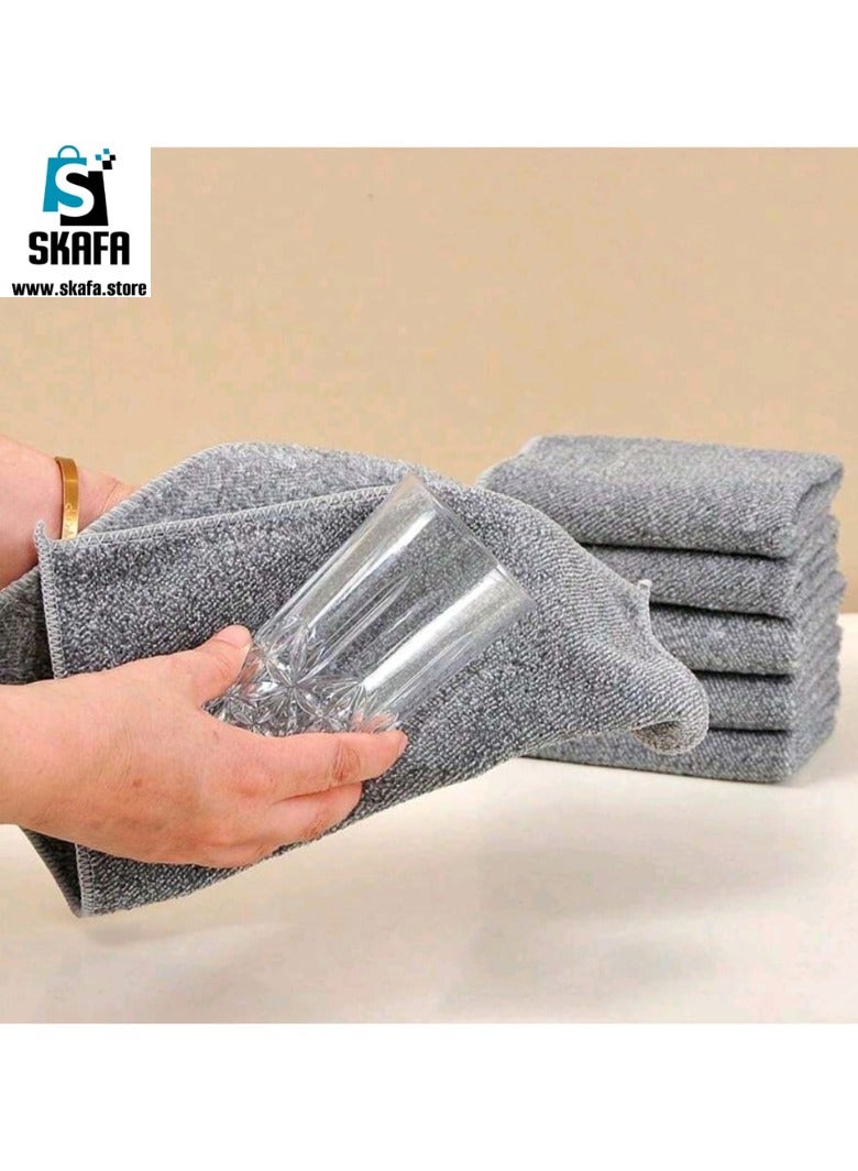 SKAFA Microfiber Cleaning Cloth 24 Pcs | 30 X 30 CM Ultra Absorbent Towels | Premium Microfiber Towels for House, Kitchen, Windows, Cars & More (Grey & Blue) - Image 4
