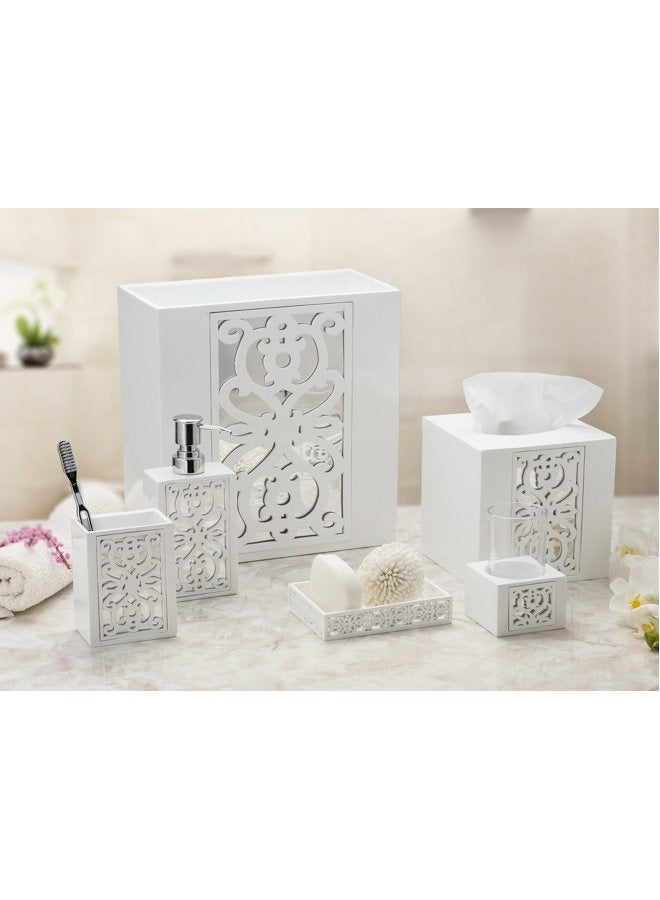 Creative Scents DWELLZA Mirror Janette Bathroom Trash Can (27cm x 15cm x 28cm, White) - Image 5