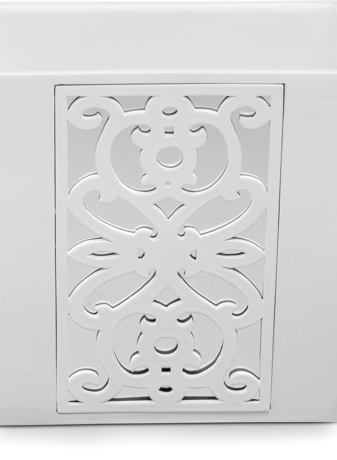 Creative Scents DWELLZA Mirror Janette Bathroom Trash Can (27cm x 15cm x 28cm, White) - Image 4