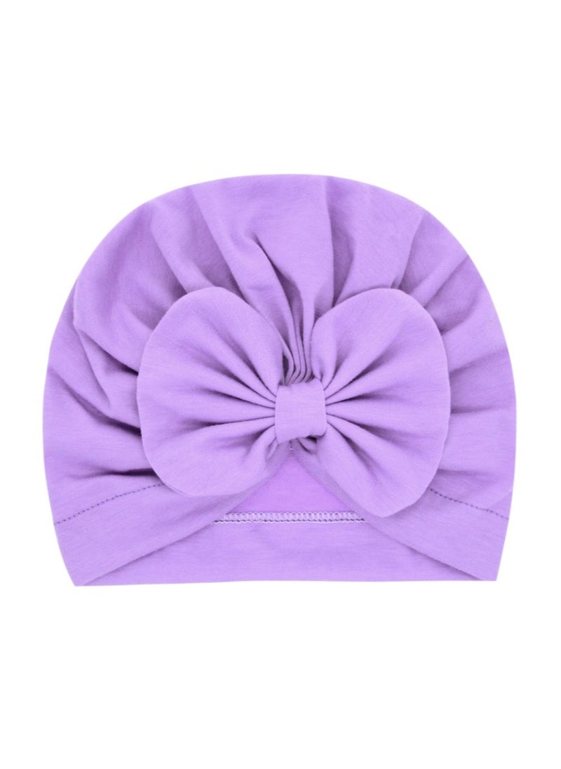 Bambimici Bambimici -  Set of  2 TinyTwist Baby Turban and Mittens - Purple  - Image 2