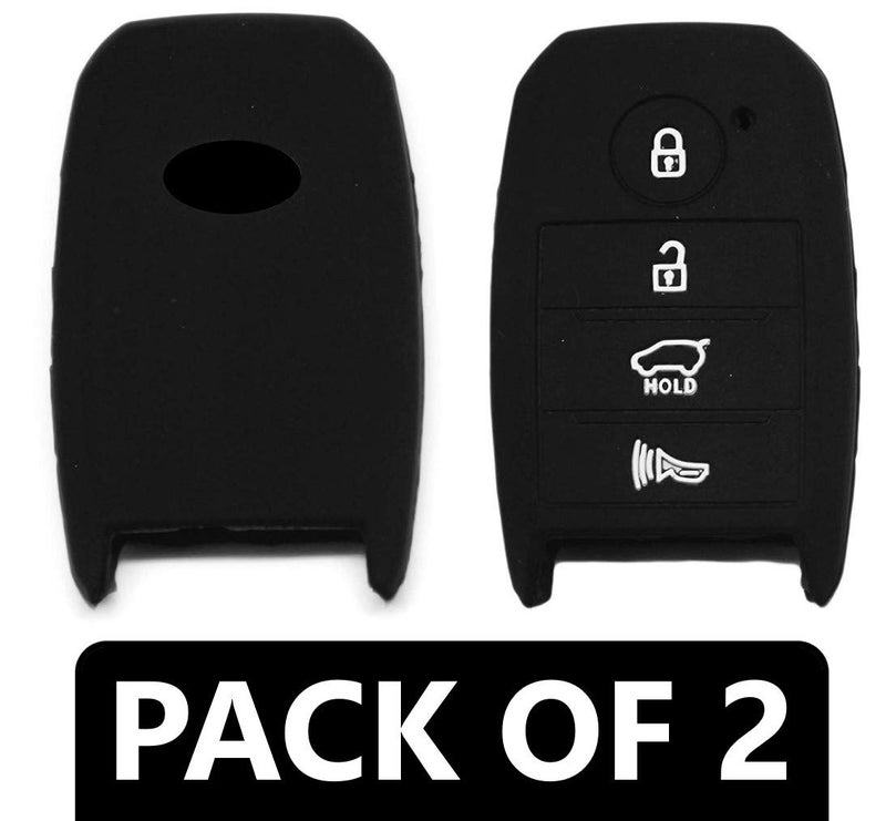Shopoflux® Silicone Key Cover Compatible with Kia Seltos | Carnival | Sonet | Carens Smart Key (Pack of 2) (Black) - Image 3