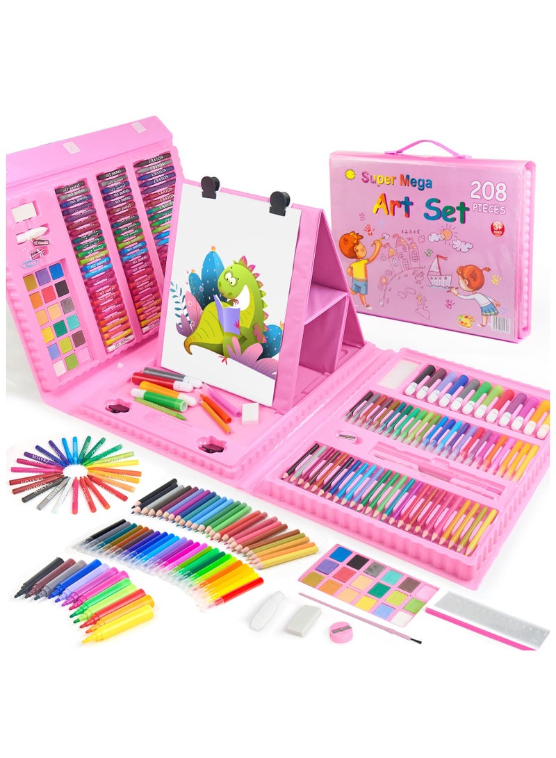 208 PCS Art Supplies Drawing Art Kit for Kids Adults Set with Oil Pastels Crayons, Colored Pencils Paint Brush Watercolor for Budding Artists Kids Teens Boys Girls - Image 1