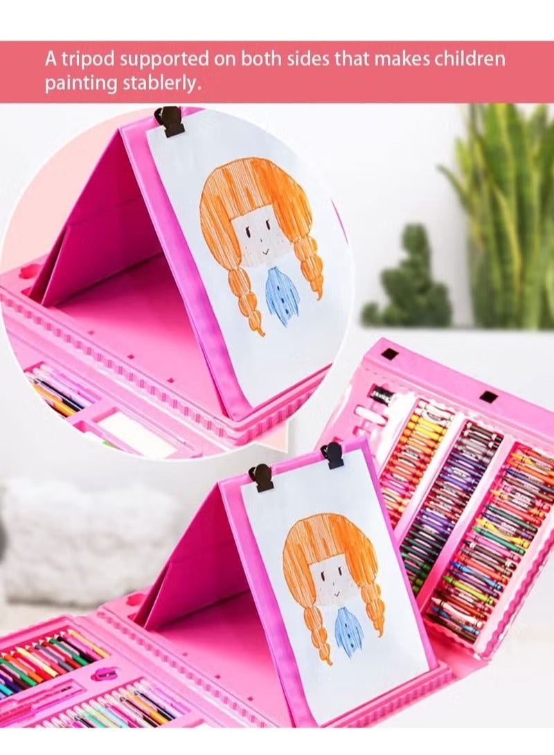 208 PCS Art Supplies Drawing Art Kit for Kids Adults Set with Oil Pastels Crayons, Colored Pencils Paint Brush Watercolor for Budding Artists Kids Teens Boys Girls - Image 2