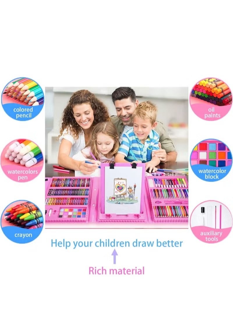 208 PCS Art Supplies Drawing Art Kit for Kids Adults Set with Oil Pastels Crayons, Colored Pencils Paint Brush Watercolor for Budding Artists Kids Teens Boys Girls - Image 3