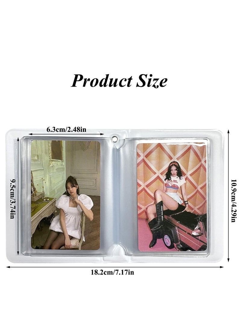 Excefore 3 Inch Mini Photo Album, Heart Hollow Card Binder Album Kpop Holder with Pendant 40 Pockets (Purple Black Cat)  - Image 5