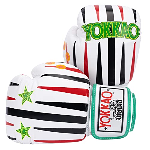 YOKKAO Muay Thai Redgammon Boxing Gloves - White - 14oz - Image 1