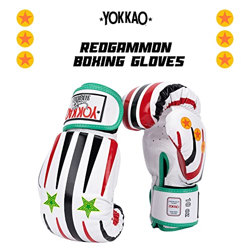 YOKKAO Muay Thai Redgammon Boxing Gloves - White - 14oz - Image 4