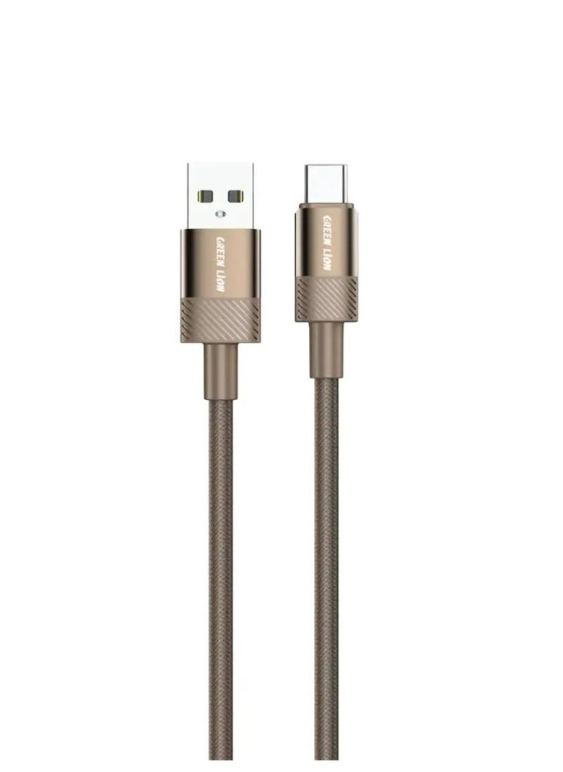 GREEN LION Desert Spark Cable USB-A to USB-C, 3A/5V, 15W Power, Wide Compatibility, Charge & Sync Capability - Desert Titanium  - Image 1