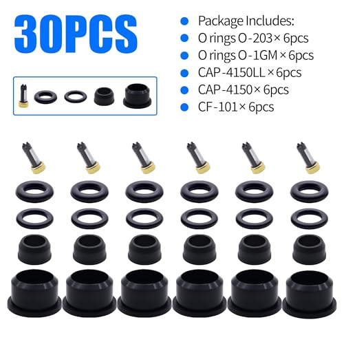 OXCANO 17113553 30pcs Fuel Injector Repair Kits O-Ring Filter Cap Rebuild Set Compatible with Chevrolet Chevy Truck Silverado,Avalanche,Trailblazer,SSR;GMC Yukon,Sierra;Cadillac,Hummer,Buick,Isuzu - Image 2