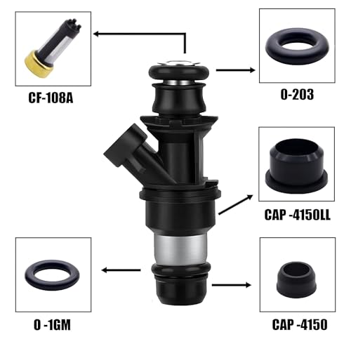 OXCANO 17113553 30pcs Fuel Injector Repair Kits O-Ring Filter Cap Rebuild Set Compatible with Chevrolet Chevy Truck Silverado,Avalanche,Trailblazer,SSR;GMC Yukon,Sierra;Cadillac,Hummer,Buick,Isuzu - Image 3