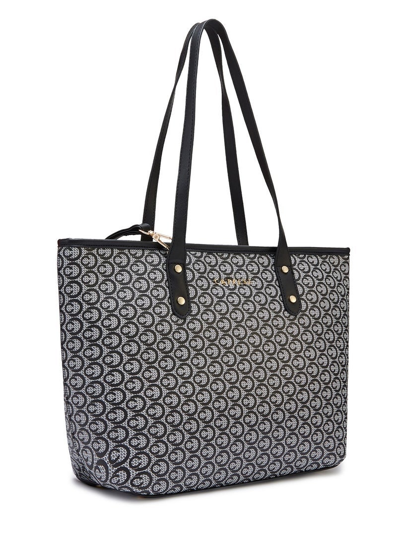 CAPRESE حقيبة توت كبيرة من جلد صناعي أسود مزخرف من كابريسي كالي - Image 3