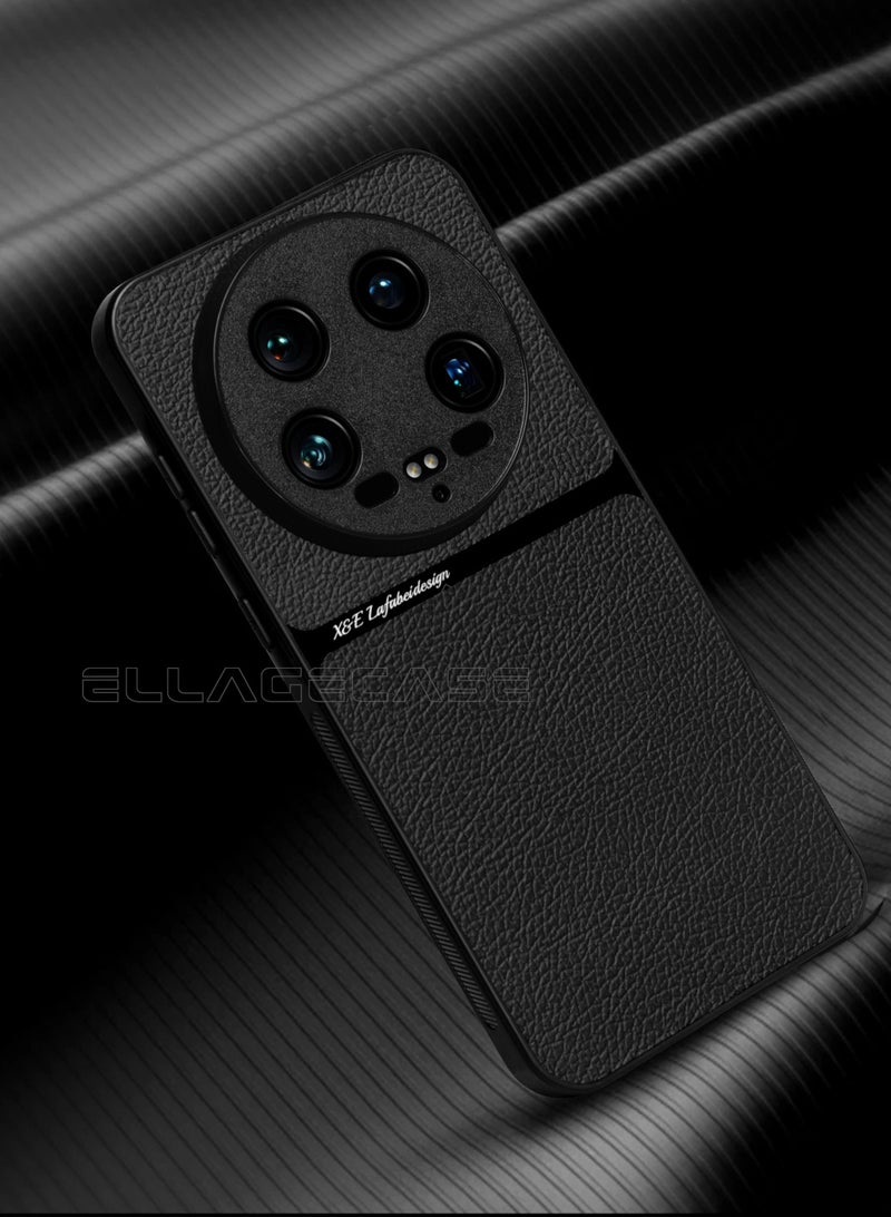 ELLAGECASE حافظة فئة الأعمال لهاتف Xiaomi 14 Ultra، رقيقة جداً، مع لوحة مغناطيسية مدمجة، شحن لاسلكي، مقاومة للصدمات، حماية كاملة لعدسة الكاميرا - Image 4