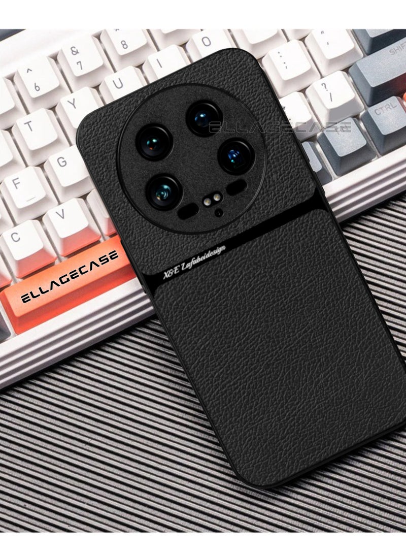 ELLAGECASE حافظة فئة الأعمال لهاتف Xiaomi 14 Ultra، رقيقة جداً، مع لوحة مغناطيسية مدمجة، شحن لاسلكي، مقاومة للصدمات، حماية كاملة لعدسة الكاميرا - Image 5