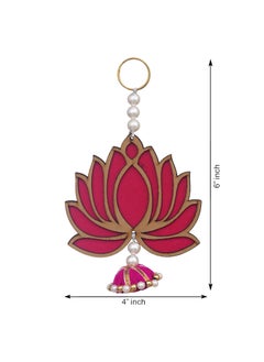 Webelkart Webelkart Premium Lotus wall hanging |Lotus Back Drop Hanging | ganpati decoration Wall Hanging Home And Office Decor (Wood Set Of 5) 6" Inches  - Image 4