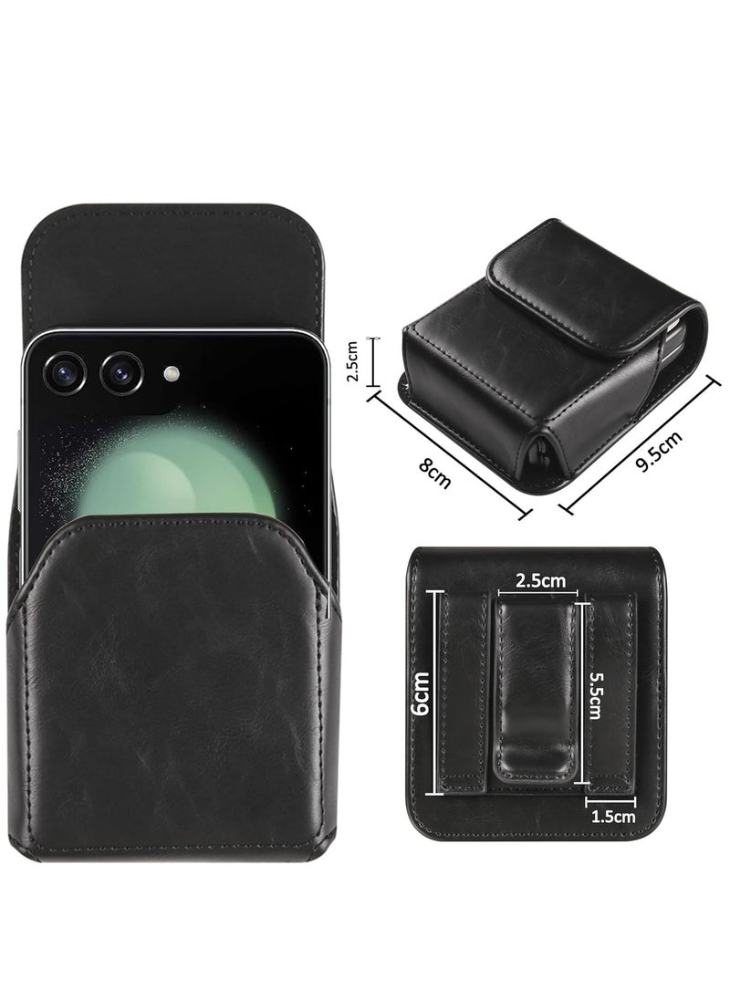 Gerenic - Leather Pouch with Belt Clip for Phone Holster Case for Motorola Razr Plus, Moto Razr+ 2023, Galaxy Z Flip 5/4/3/2 and more - Image 1