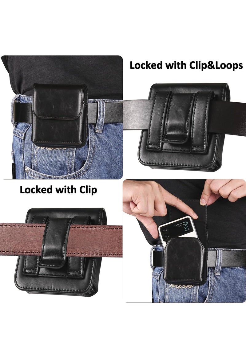 Gerenic - Leather Pouch with Belt Clip for Phone Holster Case for Motorola Razr Plus, Moto Razr+ 2023, Galaxy Z Flip 5/4/3/2 and more - Image 1