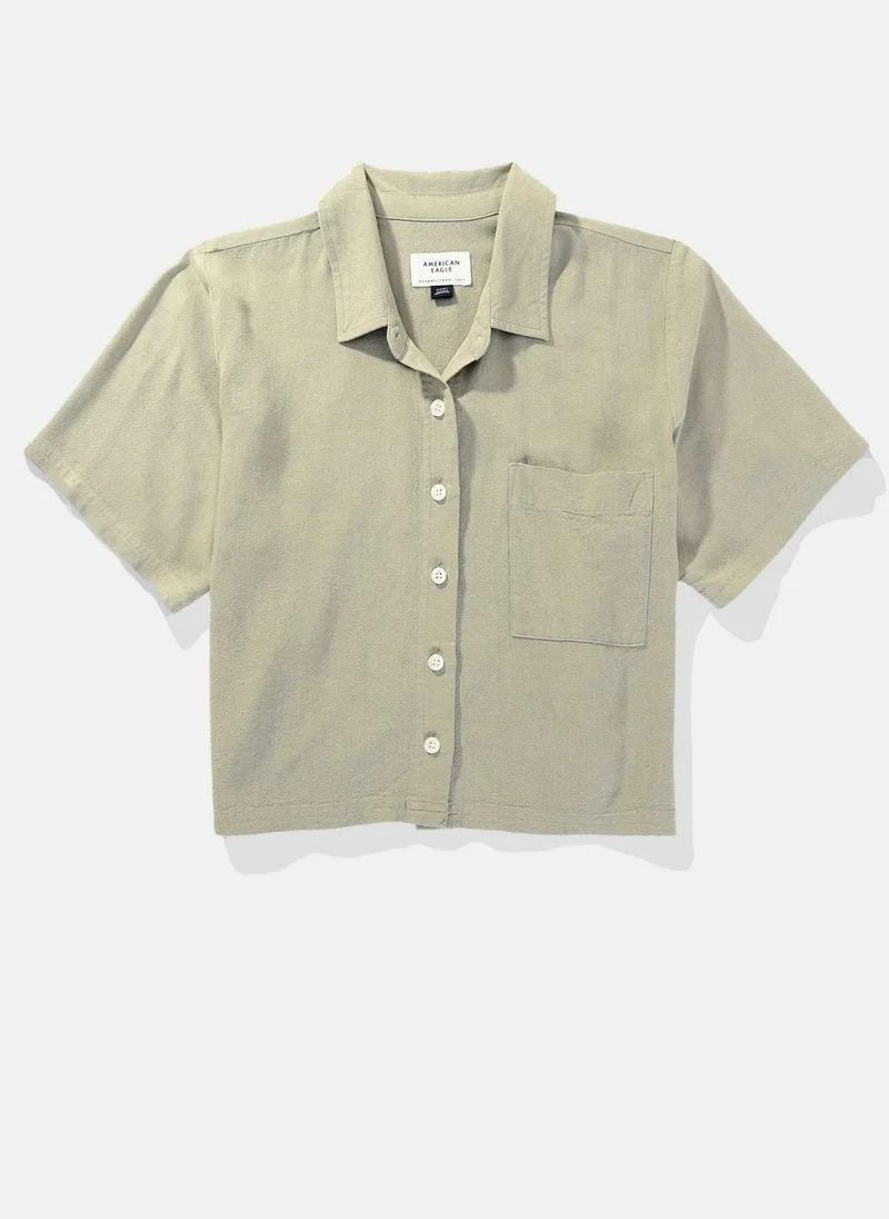 American Eagle Short-Sleeve Button-Up Shirt