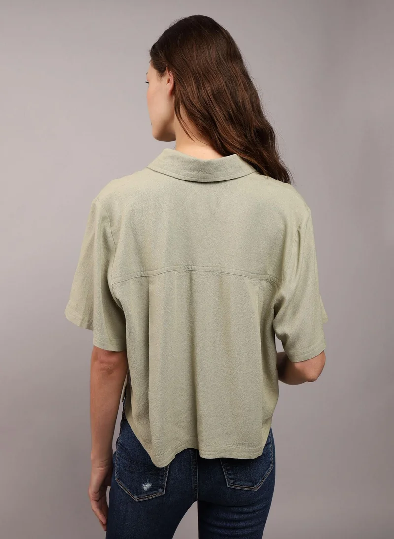 American Eagle Short-Sleeve Button-Up Shirt