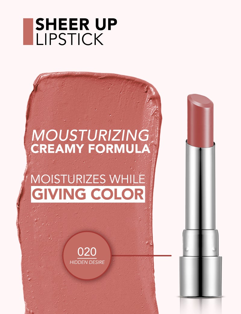 flormar Sheer Up Lipstick – 020 Hidden Desire – Semi-Transparent Moisturizing Lipstick, Glossy Color Finish, Oil-Enriched Smoothing Texture 020-HIDDEN DESIRE - Image 3