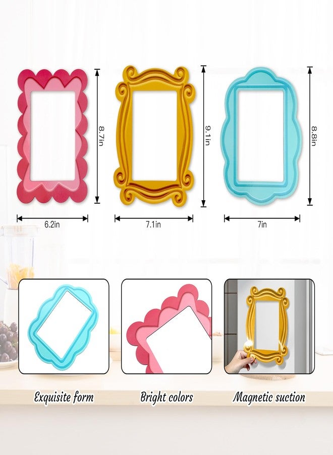 Bnesi Magnetic Picture Frame Fun and Unique Magnet Frames locker Decor Magnetic Picture Drames for Refrigerator Interesting Refrigerator Decoration Suitable for 4x6 Inch Photos (Colorful-honglanhuang) - Image 3