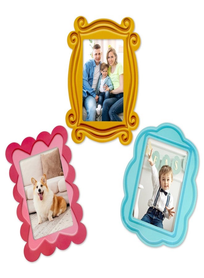 Bnesi Magnetic Picture Frame Fun and Unique Magnet Frames locker Decor Magnetic Picture Drames for Refrigerator Interesting Refrigerator Decoration Suitable for 4x6 Inch Photos (Colorful-honglanhuang) - Image 1