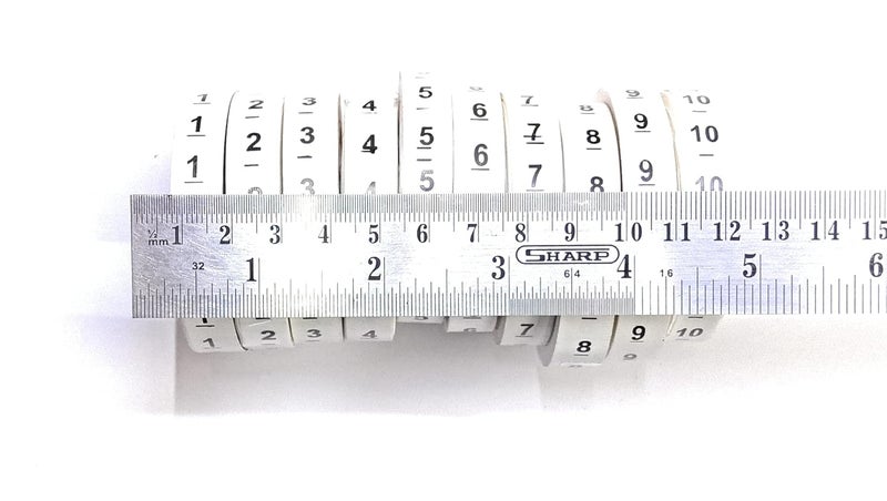 Generic Taffeta Size Label (1, 2, 3, 4, 5, 6, 7, 8, 9, 10) [Pack of 1000 Labels] (White) Number Roll Tags for Clothing, Dresses, and Other Project - Image 2